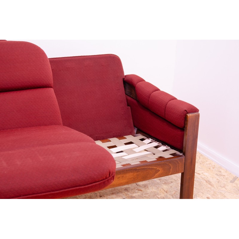 Vintage 3-seater sofa in beech wood, 1970