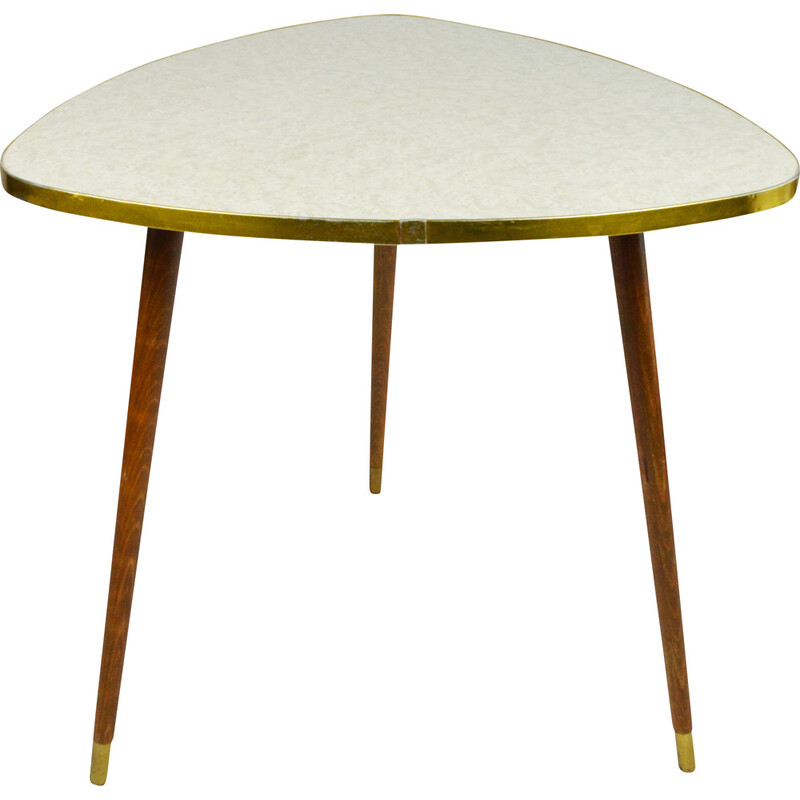 Table d'appoint vintage en forme de triangle ovale, 1960