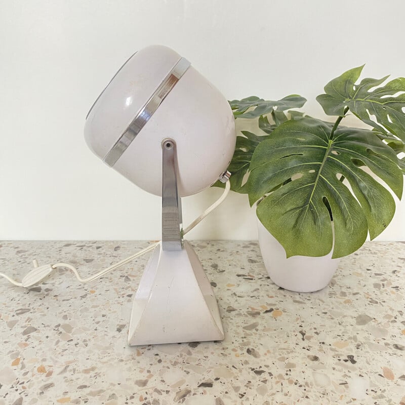 Vintage Space Age table lamp in aluminum and metal, Italy 1960