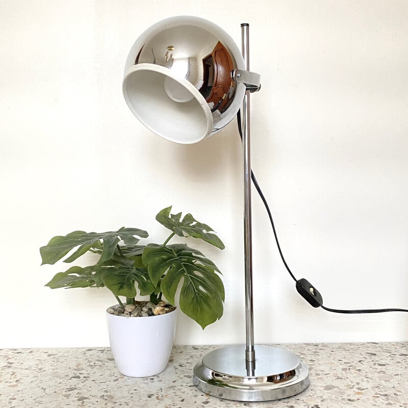 Vintage Space Age desk lamp in aluminum and chrome by Goffredo Reggiani for Reggiani, Italy 1960