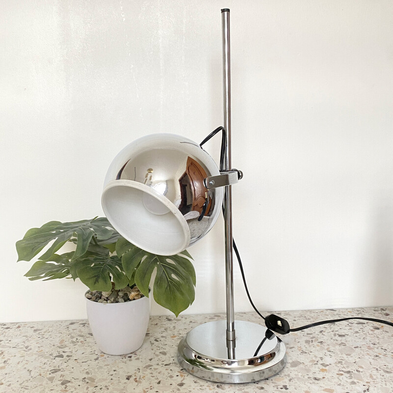 Vintage Space Age desk lamp in aluminum and chrome by Goffredo Reggiani for Reggiani, Italy 1960