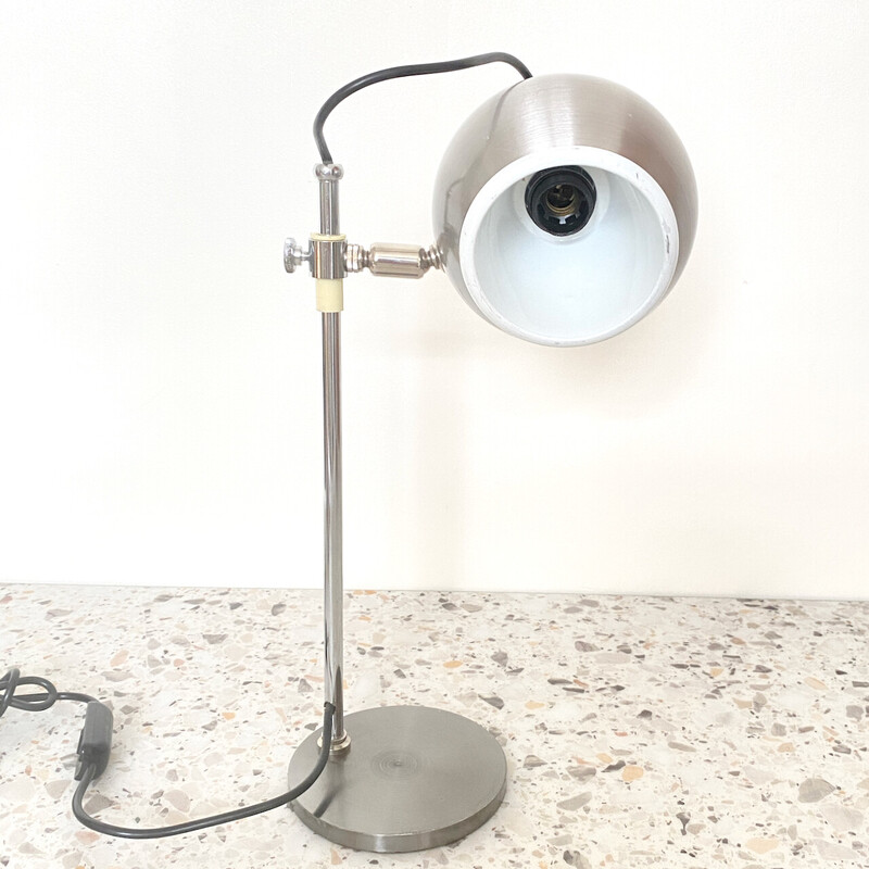 Vintage Space Age aluminum and chrome desk lamp by Goffredo Reggiani for Reggiani, Italy 1960