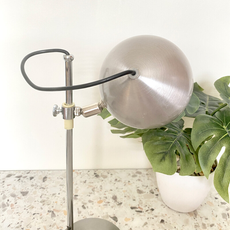 Vintage Space Age aluminum and chrome desk lamp by Goffredo Reggiani for Reggiani, Italy 1960