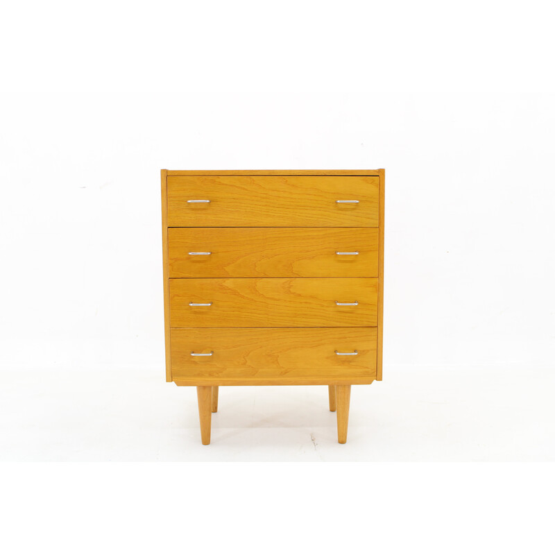 Vintage maple chest of drawers, Czechoslovakia 1960
