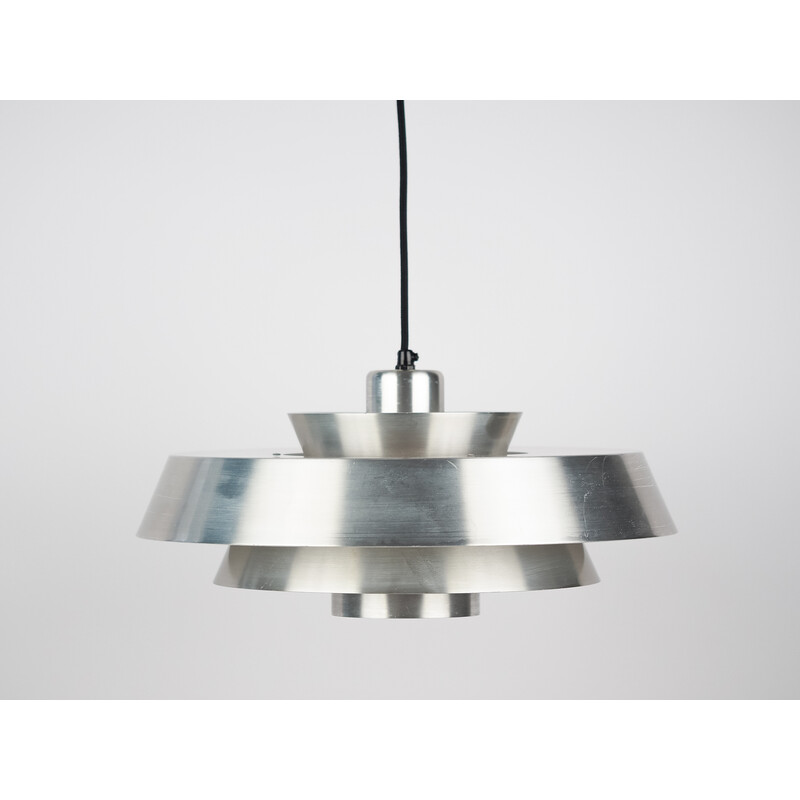 Vintage Nova aluminum pendant lamp by Jo Hammerborg for Fog and Mørup, Denmark 1963