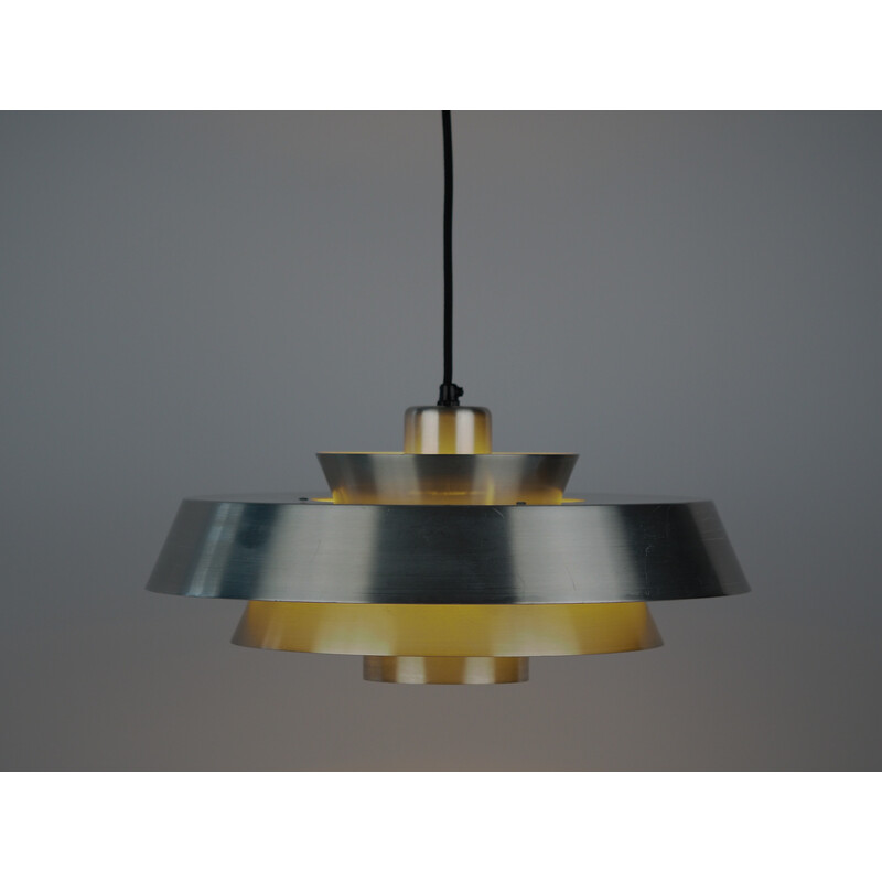 Vintage Nova aluminum pendant lamp by Jo Hammerborg for Fog and Mørup, Denmark 1963