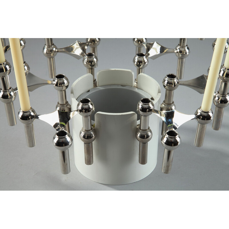 Set of 15 modular candleholders and flowerpot by Nagel, Germany - 1970