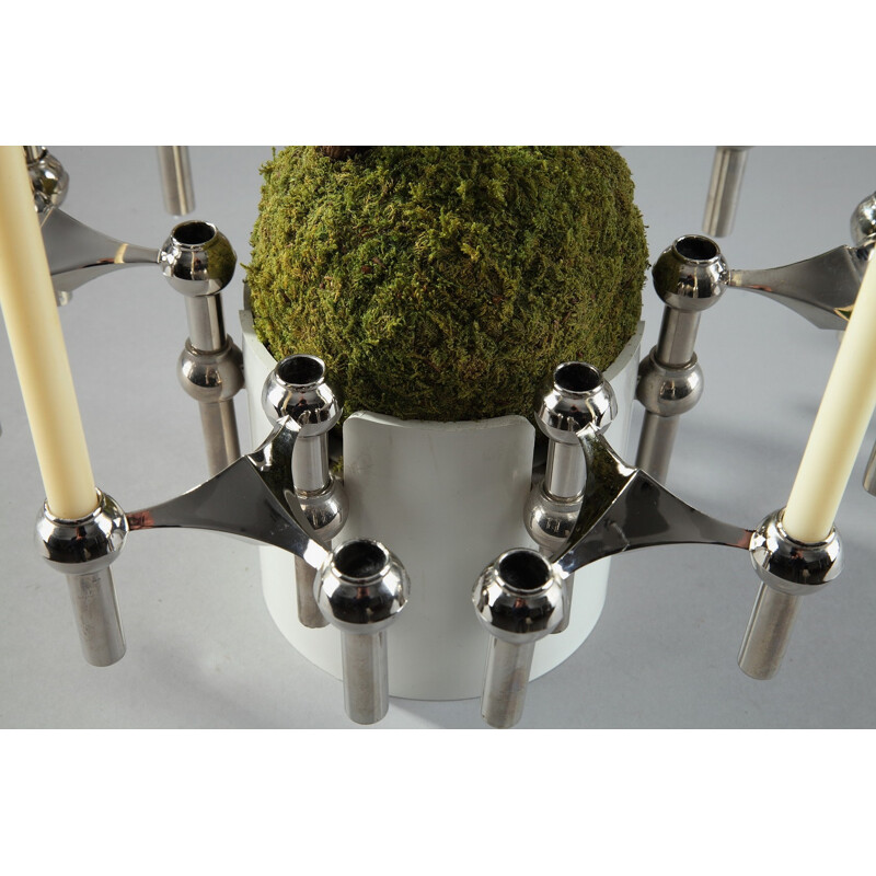 Set of 15 modular candleholders and flowerpot by Nagel, Germany - 1970