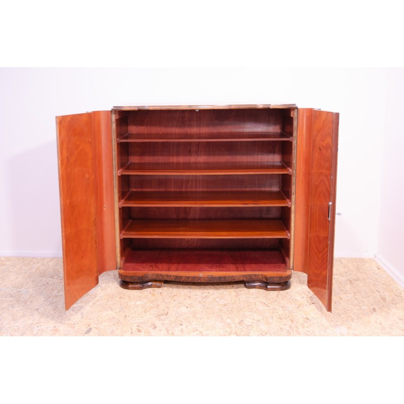 Vintage Art Deco chest of drawers in walnut wood, Czechoslovakia 1930