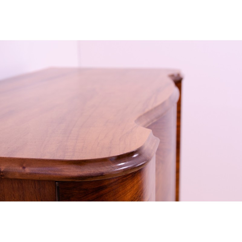 Vintage Art Deco chest of drawers in walnut wood, Czechoslovakia 1930