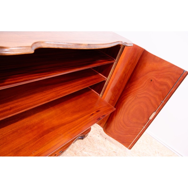 Vintage Art Deco chest of drawers in walnut wood, Czechoslovakia 1930