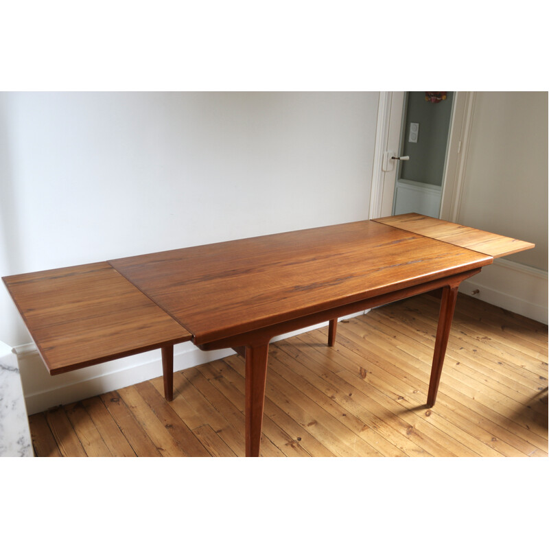 Vintage teak table with extension, 1960