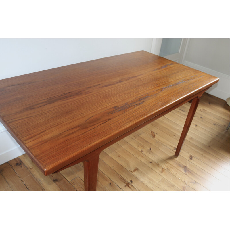 Table vintage en teck avec rallonge, 1960