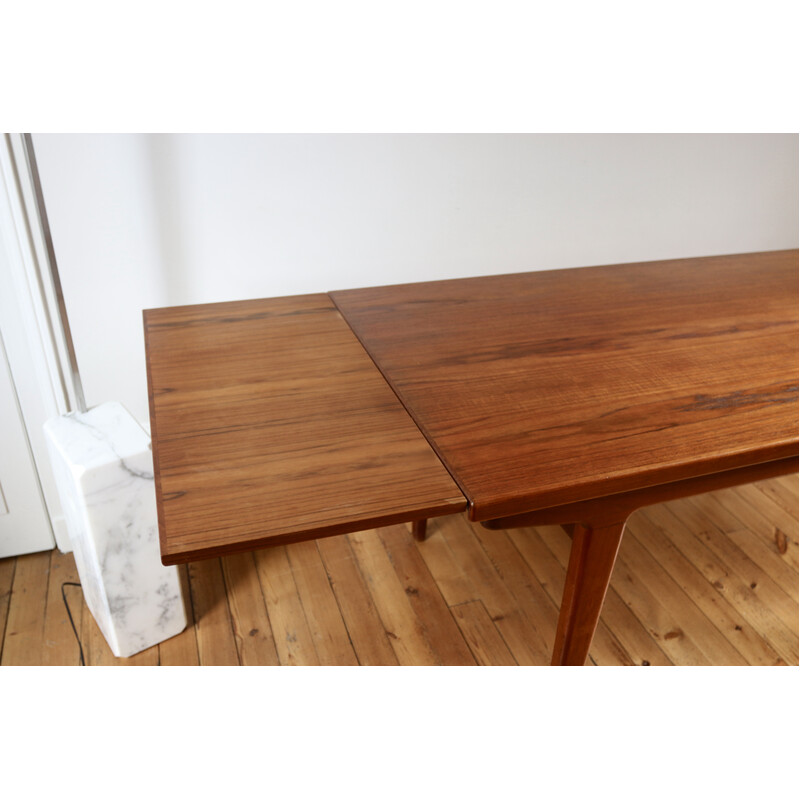 Table vintage en teck avec rallonge, 1960