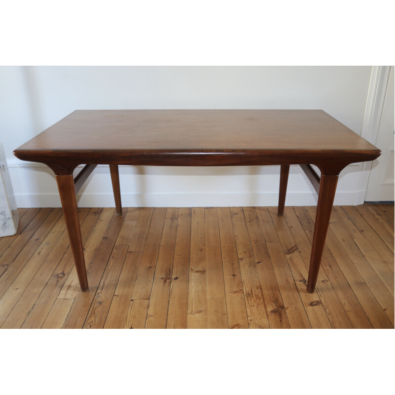 Table vintage en teck avec rallonge asymétrique par Johannes Andersen pour Samcom, 1960