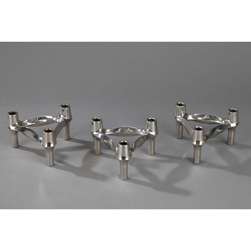 Set of 3 BMF modular candleholders - 1970s