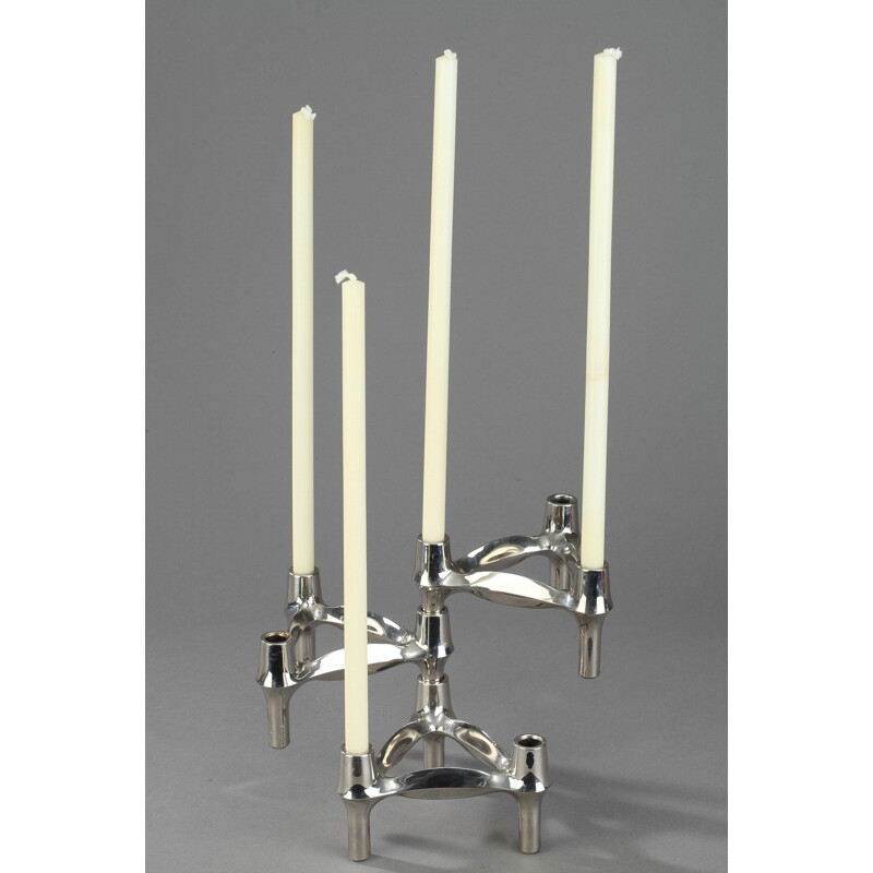 Set of 3 BMF modular candleholders - 1970s