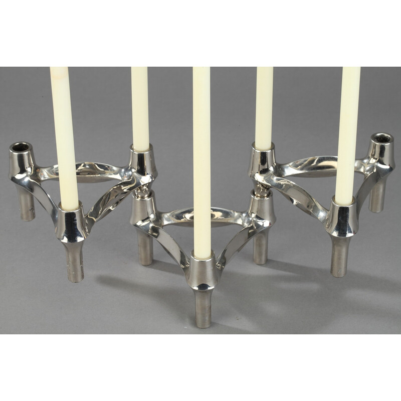 Set of 3 BMF modular candleholders - 1970s