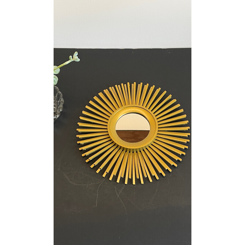 Vintage sun-shaped mirror in glass and synthetic material, 2000