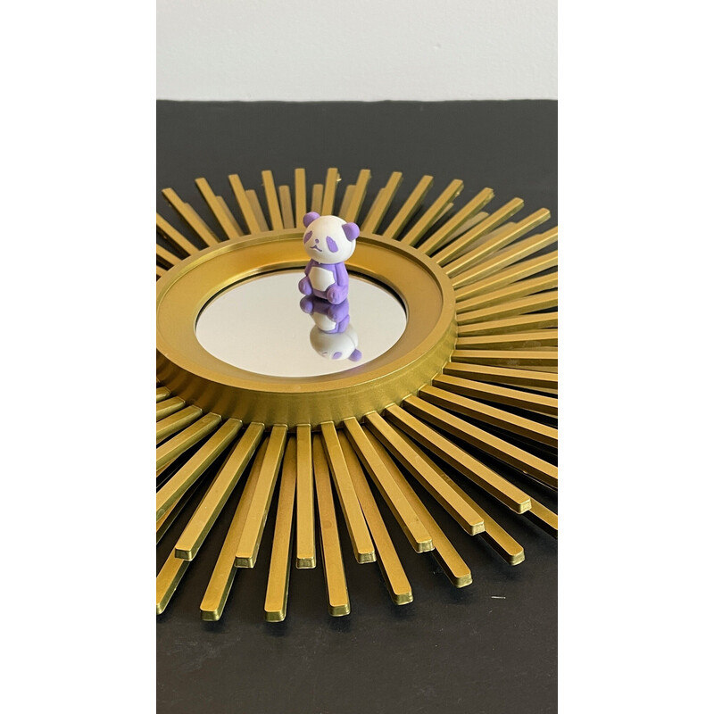 Vintage sun-shaped mirror in glass and synthetic material, 2000