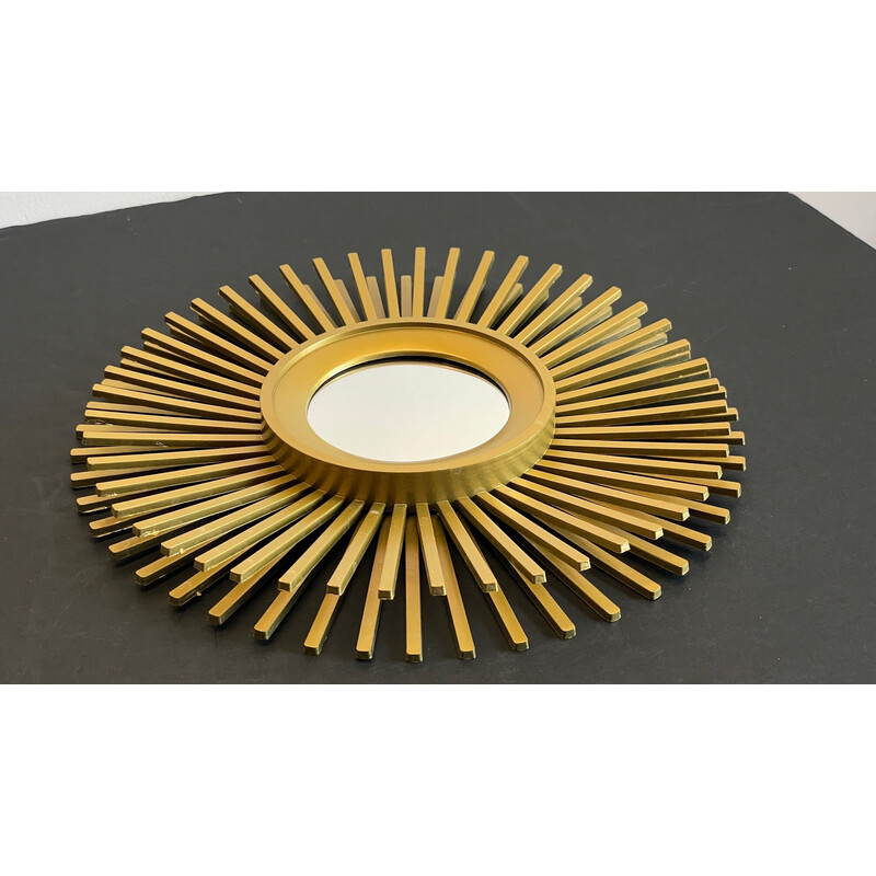 Vintage sun-shaped mirror in glass and synthetic material, 2000