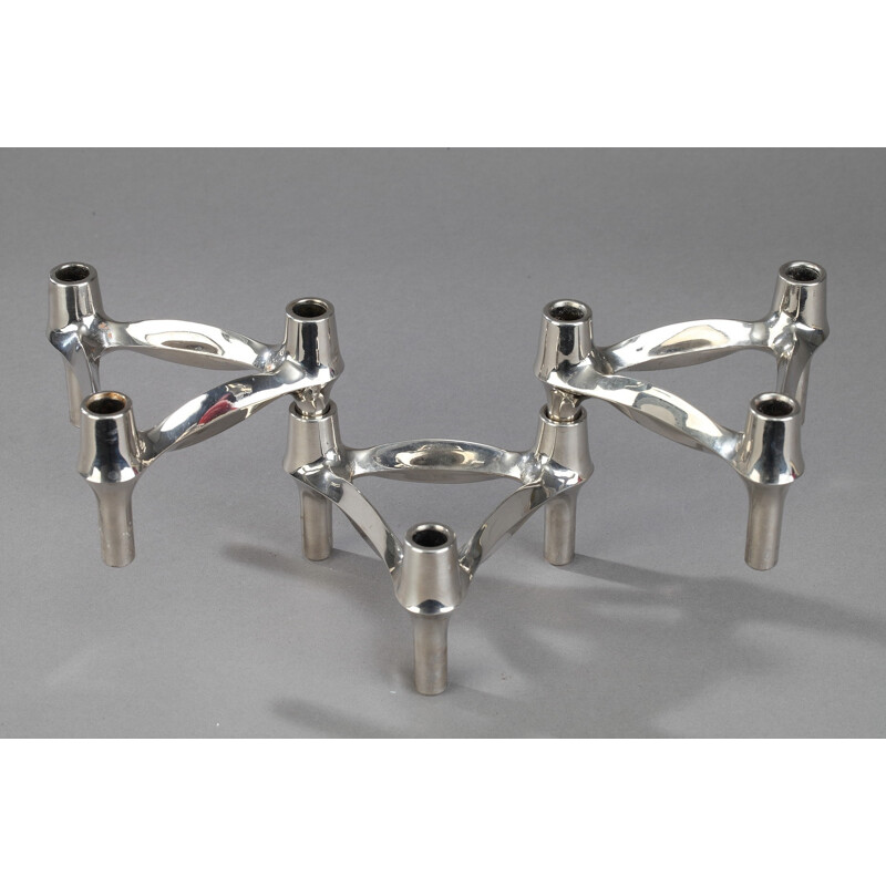 Set of 3 BMF modular candleholders - 1970s