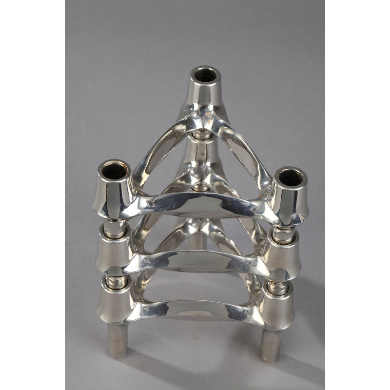 Set of 3 BMF modular candleholders - 1970s