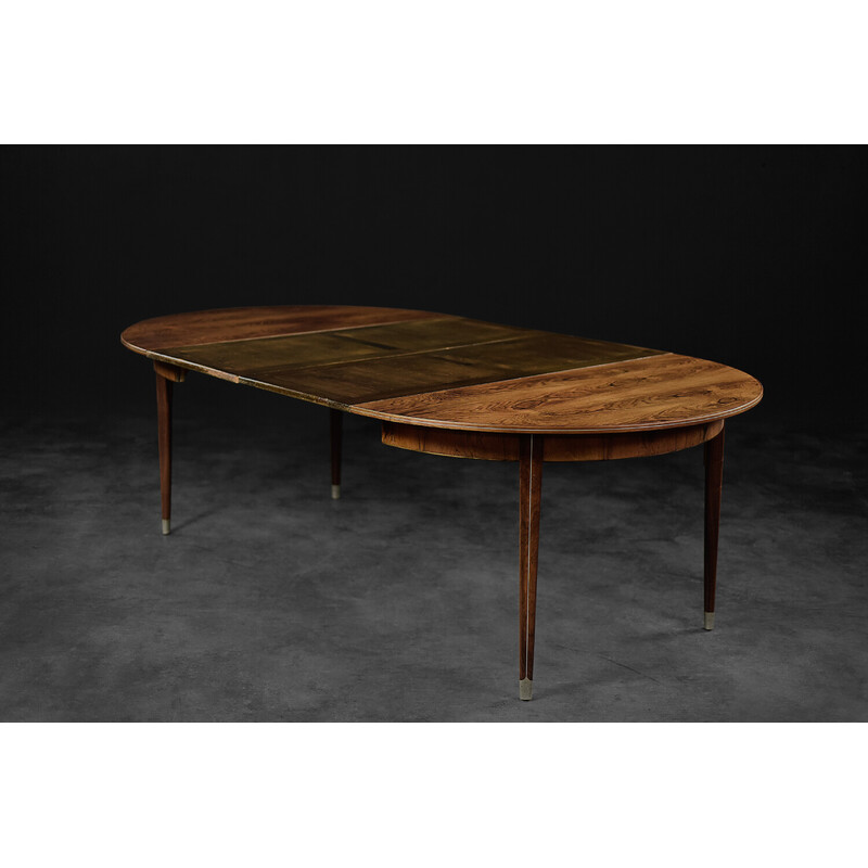 Table de salle à repas vintage ronde en Palissandre par Agner Christoffersen pour N.C. Christoffersen, Danemark 1948