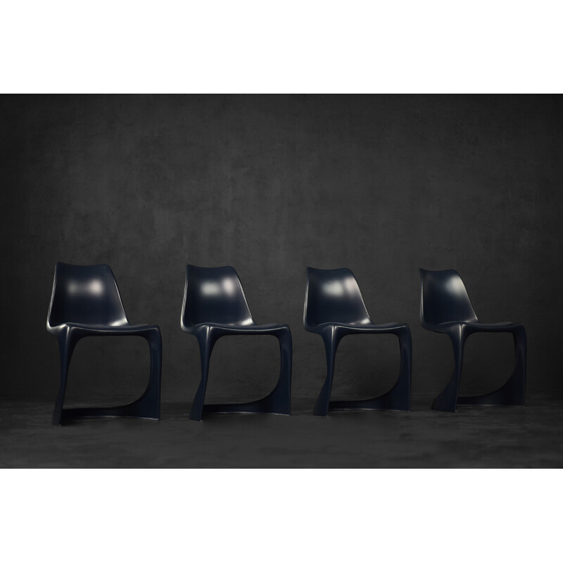 Set of 4 vintage model 290 chairs in fiberglass-reinforced polyamide by Steen Østergaard for Nielaus, 2010