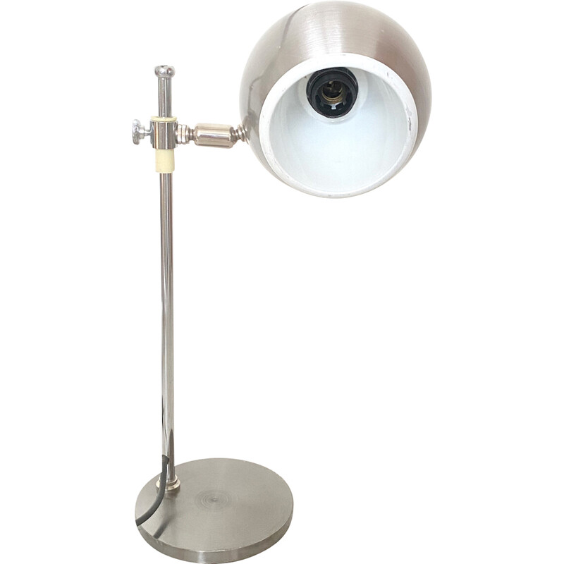 Vintage Space Age aluminum and chrome desk lamp by Goffredo Reggiani for Reggiani, Italy 1960