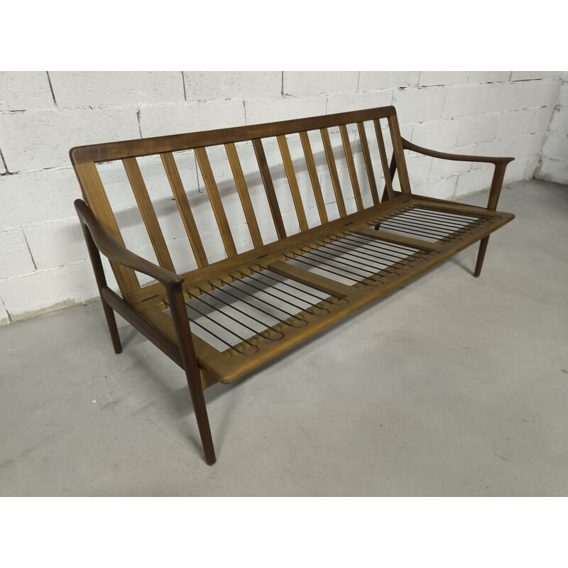 Vintage 3-Sitzer-Sofa aus massivem Teakholz von Fredrik Kayser für Lenestol fabrikk, 1960