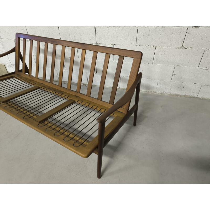 Vintage 3-seater sofa in solid teak by Fredrik Kayser for Lenestol fabrikk, 1960