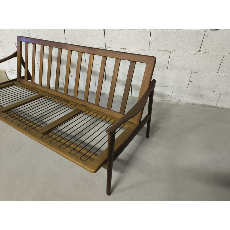 Vintage 3-Sitzer-Sofa aus massivem Teakholz von Fredrik Kayser für Lenestol fabrikk, 1960