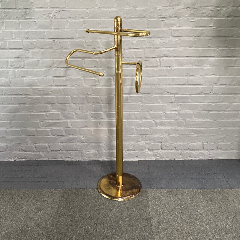 Vintage brass and copper towel rack, Italy 1980
