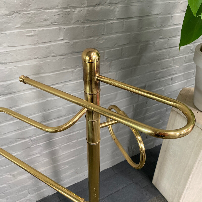 Vintage brass and copper towel rack, Italy 1980