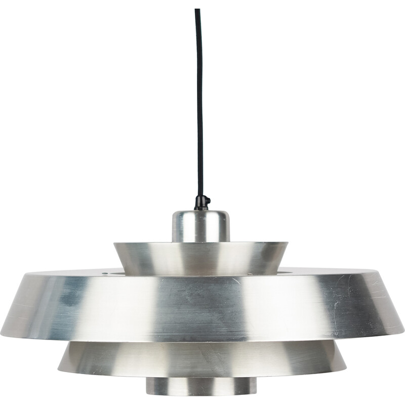 Vintage Nova aluminum pendant lamp by Jo Hammerborg for Fog and Mørup, Denmark 1963