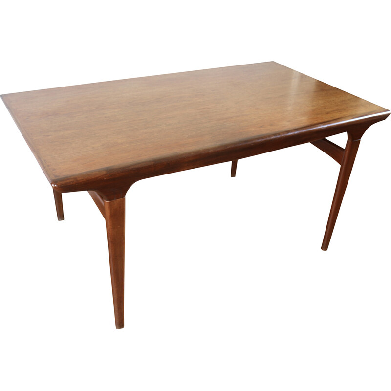 Table vintage en teck avec rallonge asymétrique par Johannes Andersen pour Samcom, 1960