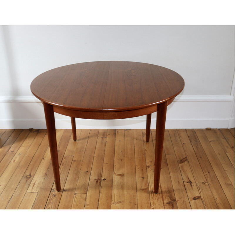 Vintage teak table with 2 extensions by Hovmand Olsen for Mse Mobler, 1960