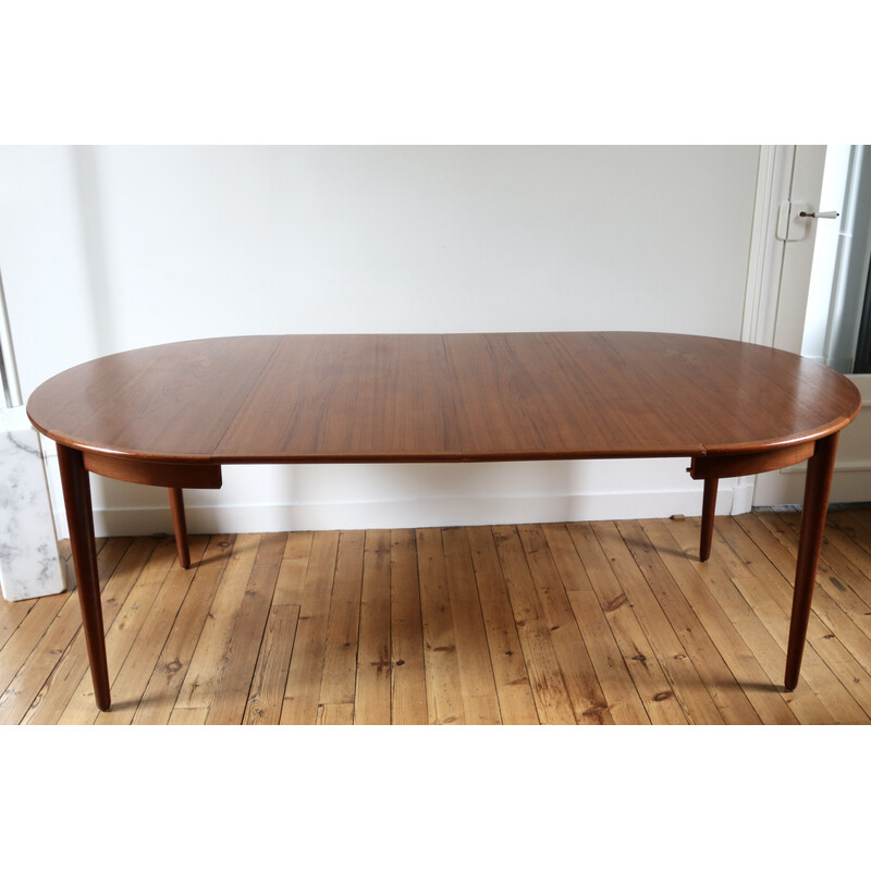 Vintage teak table with 2 extensions by Hovmand Olsen for Mse Mobler, 1960