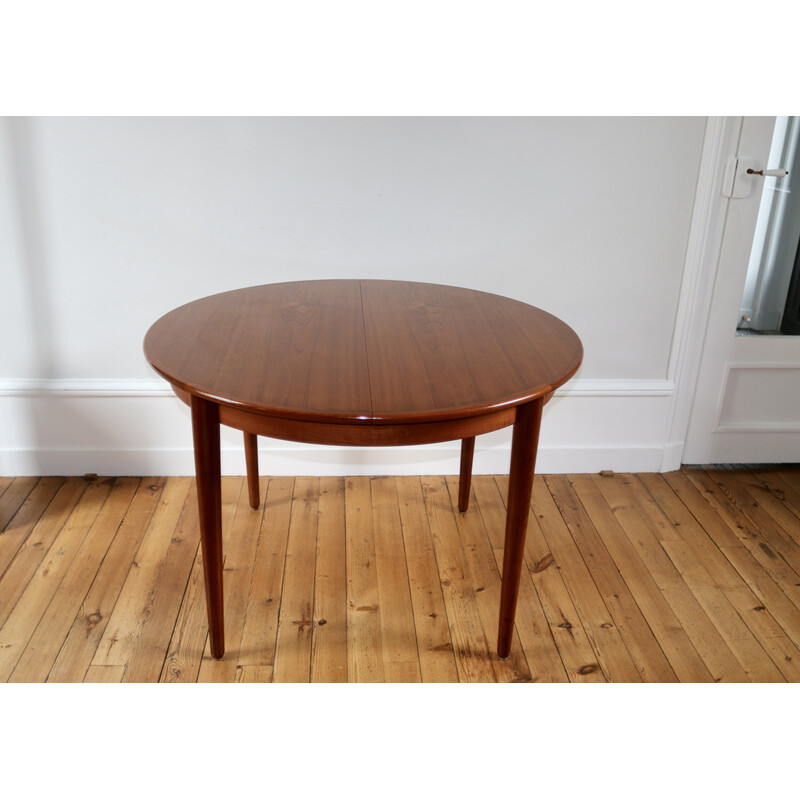 Table vintage en teck avec 2 rallonges par Hovmand Olsen pour Mse Mobler, 1960