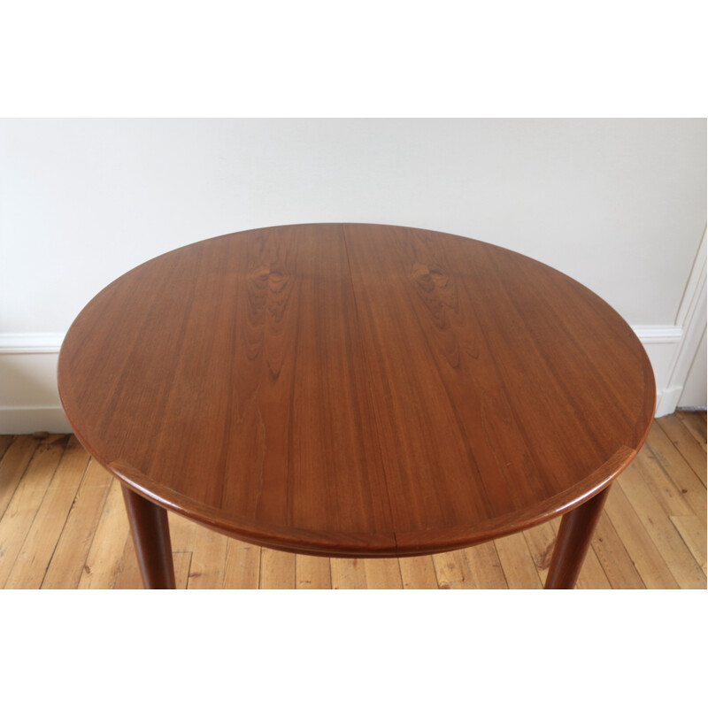 Table vintage en teck avec 2 rallonges par Hovmand Olsen pour Mse Mobler, 1960