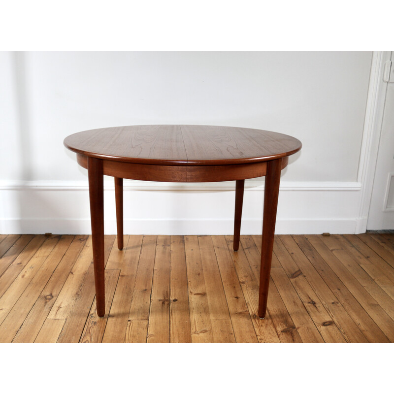 Vintage teak table with 2 extensions by Hovmand Olsen for Mse Mobler, 1960