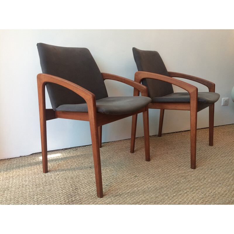 Pair of teak Scandinavian chairs by Kai Kristiansen -1960s