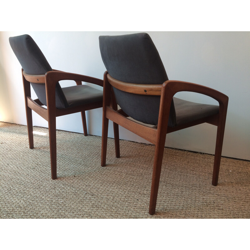 Pair of teak Scandinavian chairs by Kai Kristiansen -1960s