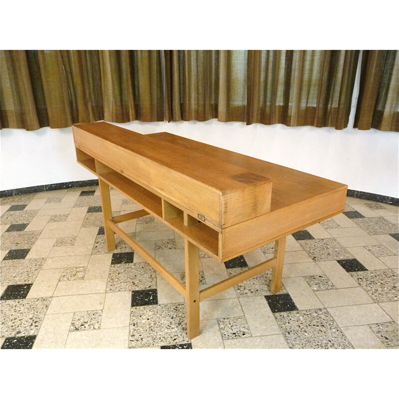 Vintage oak Flip-Top desk by Jens Quistgaard for Løvig, Denmark 1960