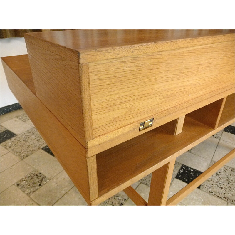 Vintage eikenhouten Flip-Top bureau van Jens Quistgaard voor Løvig, Denemarken 1960