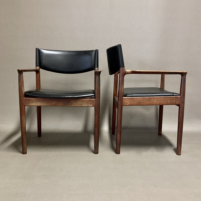 Vintage "Erika" teakhouten fauteuils van Erik Worts voor Vamo Sonderborg, 1960.