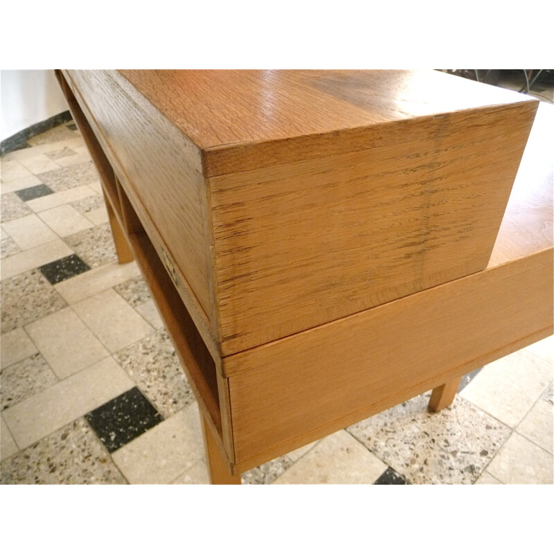 Vintage eikenhouten Flip-Top bureau van Jens Quistgaard voor Løvig, Denemarken 1960