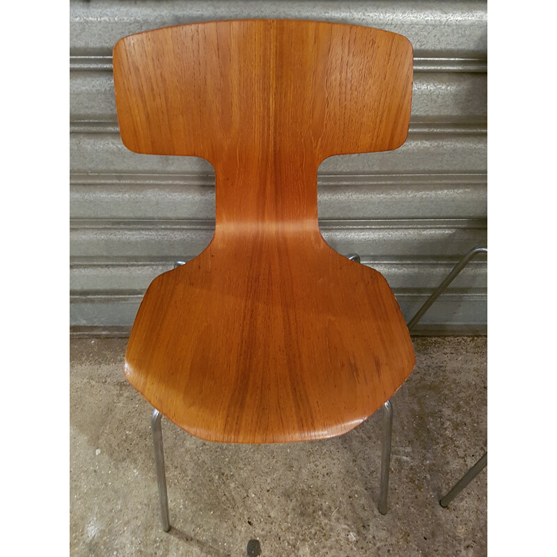Suite de 6 chaises "Marteau" du designer Arne Jacobsen - 1960 