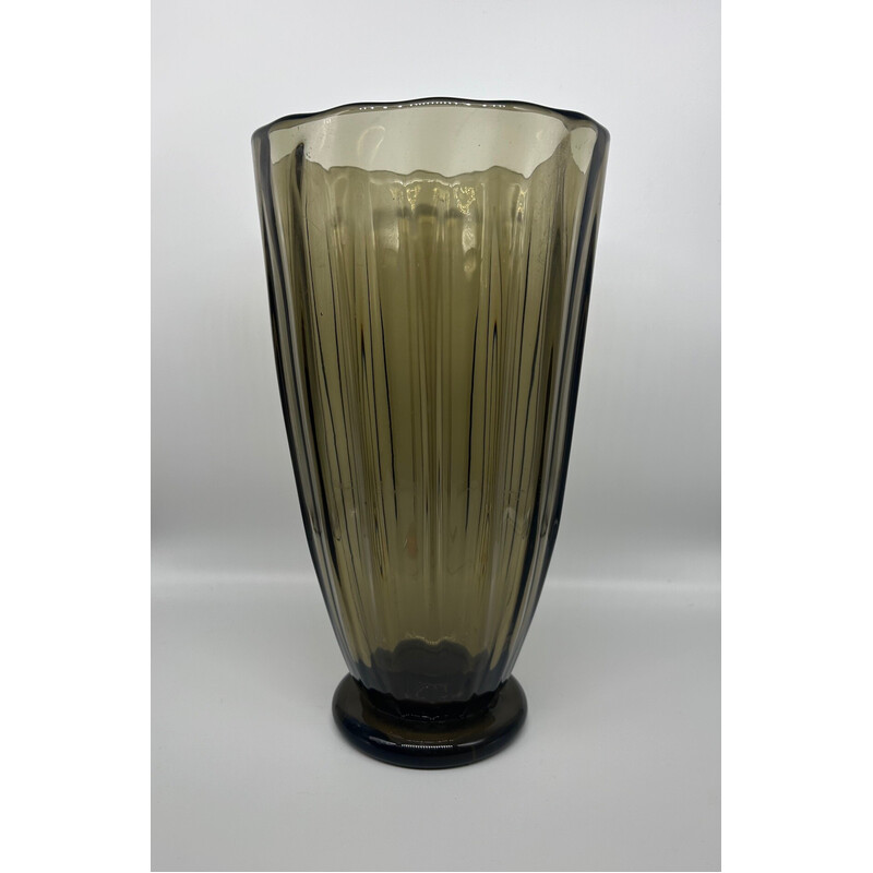 Vase vintage en verre  pressé, 1950